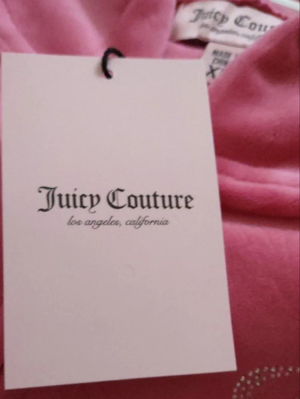 NWTS*  Juicy Couture *Hot Pink Velour Tracksuit Set XL Bling Rhinestones